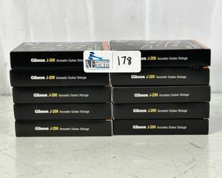 Box of 10 Gibson Pure J-200 Phosphor Bronze Wound Acoustic Guitar Strings Light Gauge New