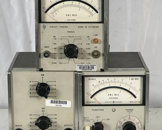 Lot of 3 HP Test Equipment HP 400EL Voltmeter, HP 350D Attenuator Set, HP 403B Voltmeter