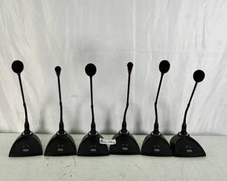 Lot of 6 Pyle PDWM8300 190.1 MHz Professional Gooseneck Table Top Condenser Microphones