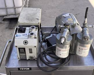 Lot of 2 Pumps Trivac D1, 6B + Gast Rotary Vane Vacuum Pump G180DX