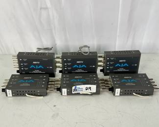 Lot of 6 AJA Converters: (3) AJA HD10MD3 HDSDI to Standard Definition Down Converter + (3) AJA HD10AM Embedder/Disembedder