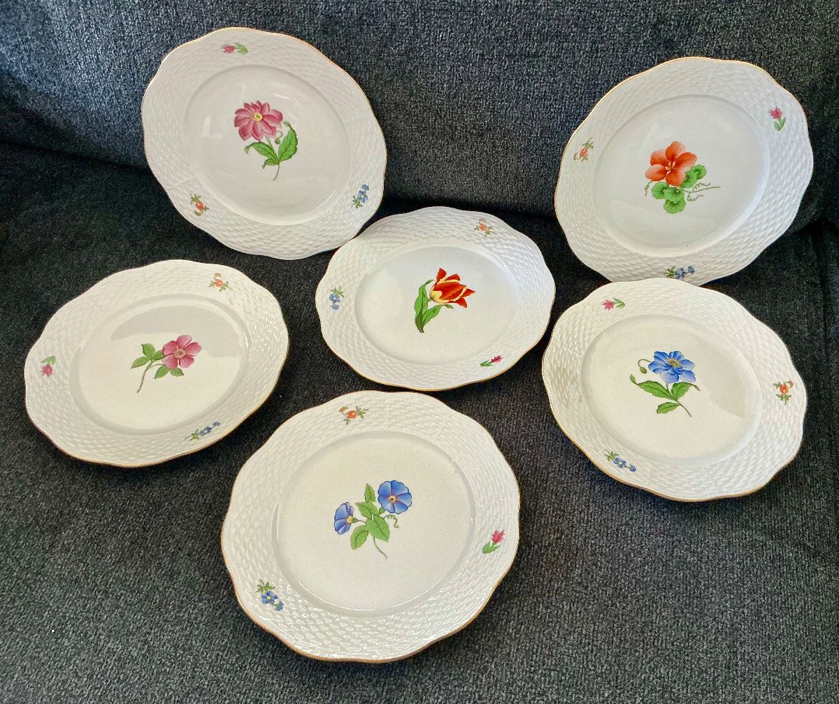 Herend floral dessert plates