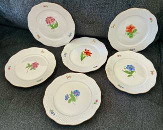 Herend floral dessert plates