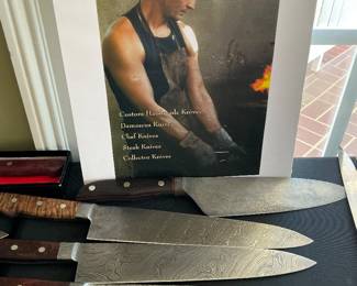 Artisan Damascus chefs knives