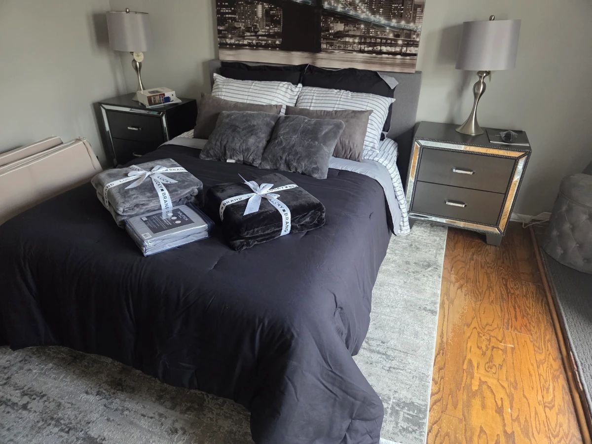 Full bedroom set with nightstands