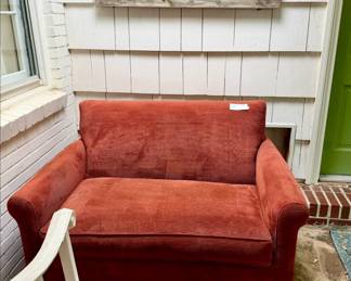 orange corduroy twin sleeper sofa.