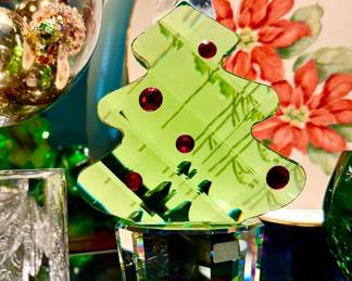 Swarovski green Christmas tree.