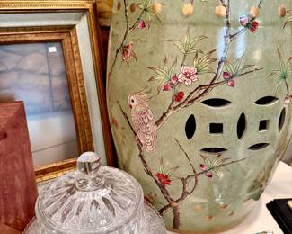 Upscale Cockatoo garden stool.