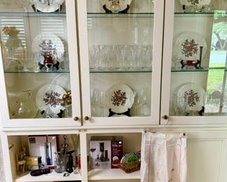 Wedgwood plates and glassware.