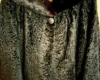 Sheared Black Persian Lamb coat.