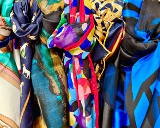 lots of scarves in all different price points. Wool, silk, etc.