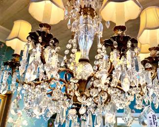 Lovely antique crystal chandelier available for sale!