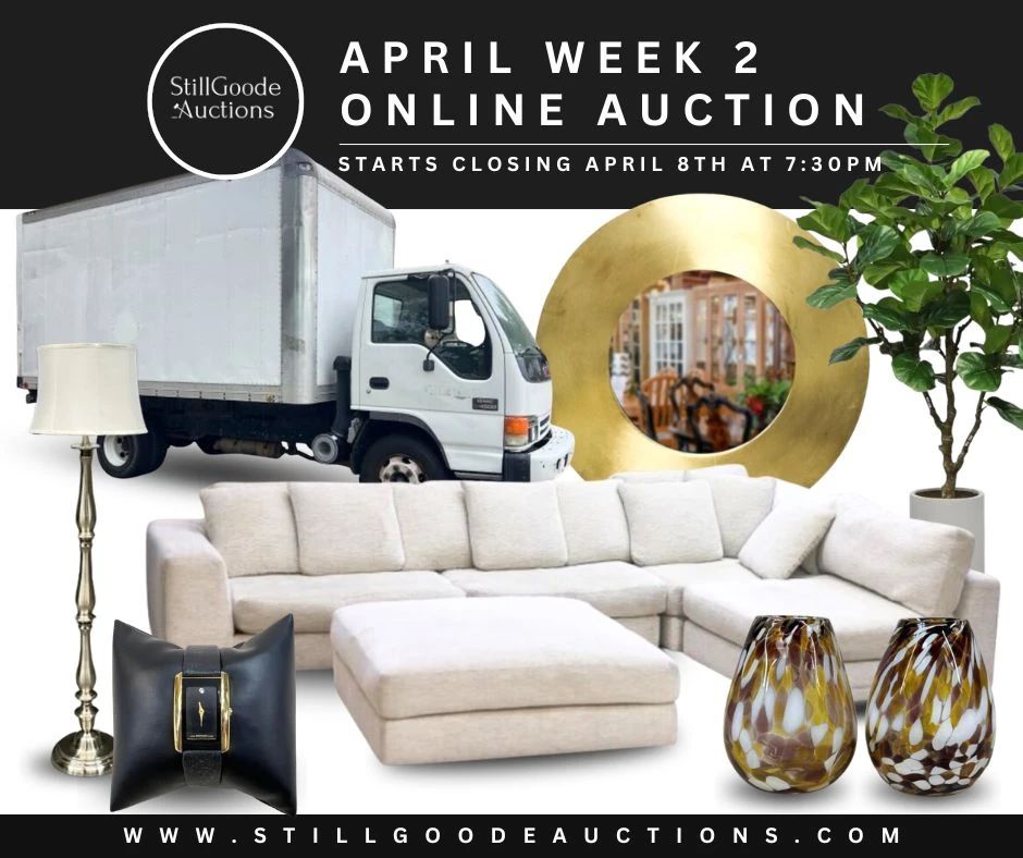 2003 GMC box truck, Arteriors lighting, furniture, antiques, coins, gemstones, sterling silver, toys, books & much more!