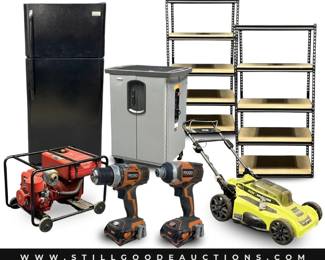 Garage storage, gools, lawn mower, generators, patio furniture, refrigerators, & much more!