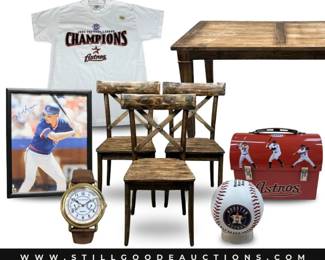 Sports memorabilia, watches, furniture, Houston Astros collectibles, coins, tools, toys & much more!