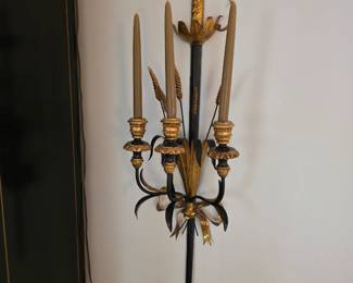 Vintage Italian Gilt Sconce Sheaf of Wheat Sword