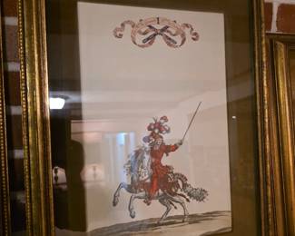 hand-colored print featuring a "Maréchal de Camp" (field marshal) on horseback