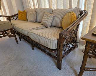 vintage Ficks Reed rattan sofa