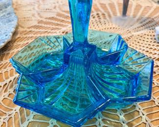 Tiara Indiana Blue Art Glass