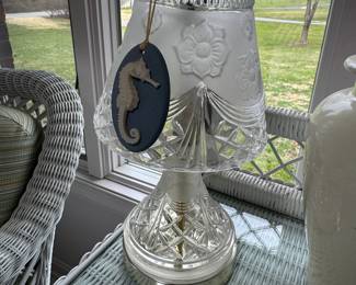 heavy cut glass lamp