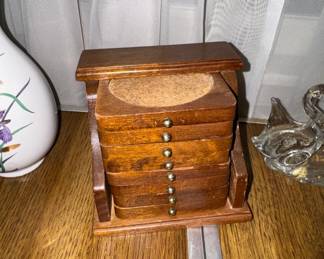 vtg wood coasters with storage