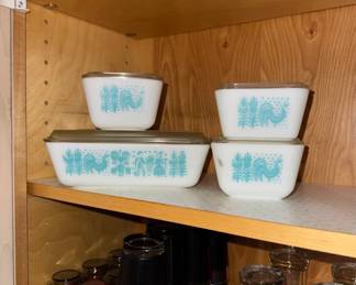 vtg Pyrex Amish Butter Print 