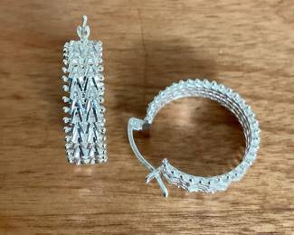 Diamond Cut Sterling Earrings