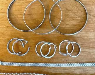Sterling Bangles And Hoops