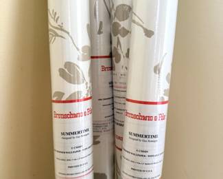 Brunschwig & Fils "Summertime" wallpaper, a vintage-style design created by Guy Romagnoli