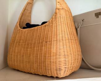 J.McLaughlin Santorini Wicker Top Handle Bag