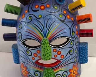 Ecuador Wooden Blue Mask