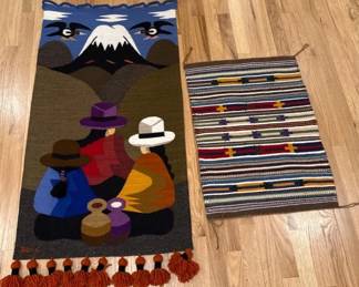 Navajo Woven Rug  Ecuadorian Woven Wall Hanging