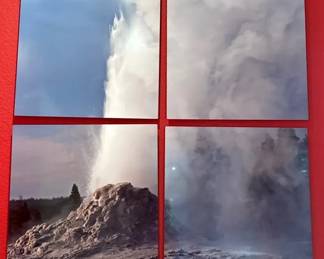 Steamboat Geyser Yellowstone Park Metal Photographs