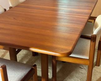 Mid Century Danish Teak Dining Table And Chairs
