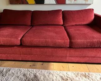 Low Profile Red Upholstered Couch