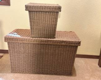 Woven Wicker Chest And Storage Bin
