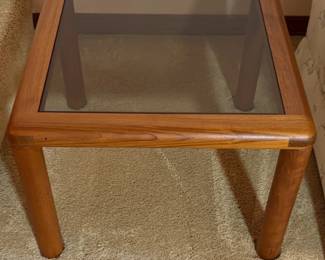Mid Century Teak And Glass Side Table