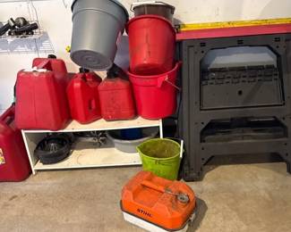 Gas Cans  Sawhorses