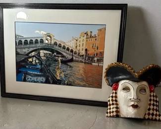Venice Framed Photograph  Mondonova Mask