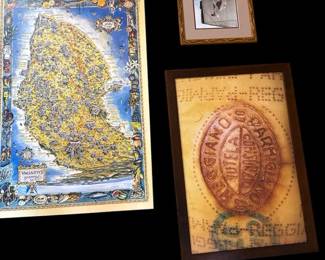 Parmigiano Reggiano Cheese Print Map and Other Framed Photography