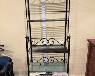 Black metal bakers rack