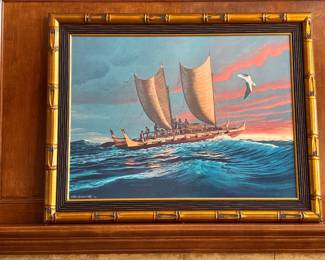 Large Hawaiian ship painting