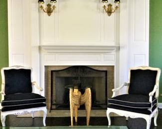 Pair of French Style Bergere Chairs