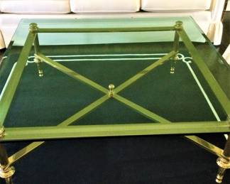 Maison Jansen BRASS and Glass Coffee Table