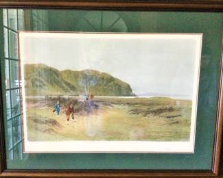 1of4  Artist: Douglas Adams   Antique Lithographs  Circa 1894   "The Putting Green"