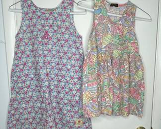 LL Bean Dress and Easter Egg Print Dresses Vtg