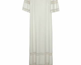 Vintage Butte Knit Cream Lace Trim Maxi Dress