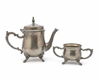Silver Plated Teapot and Sugar Bowl Set