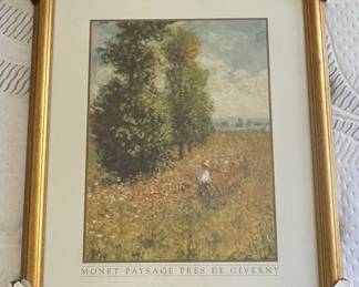 Claude Monet "Meadow with Poplars" Framed Print