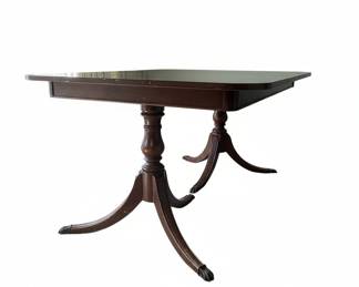 Mahogany Duncan Phyfe Style Pedestal Dining Table